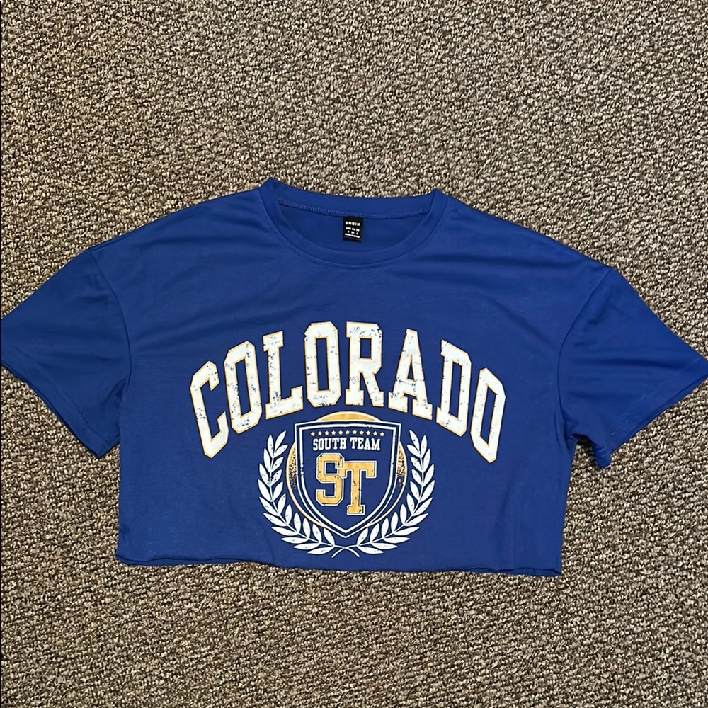 Blue Colorado Cropped Tee